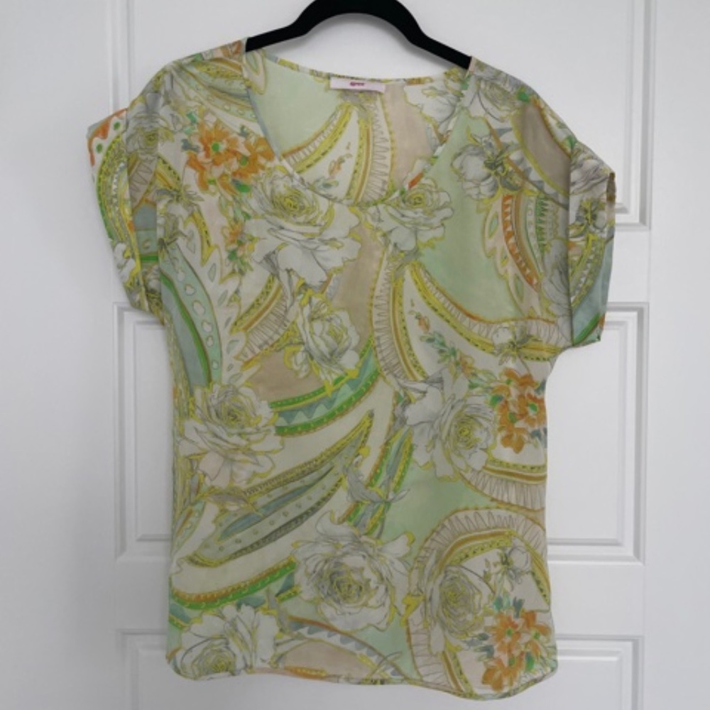 Leggiadro Paisley Print Summer Cap Sleeve Blouse